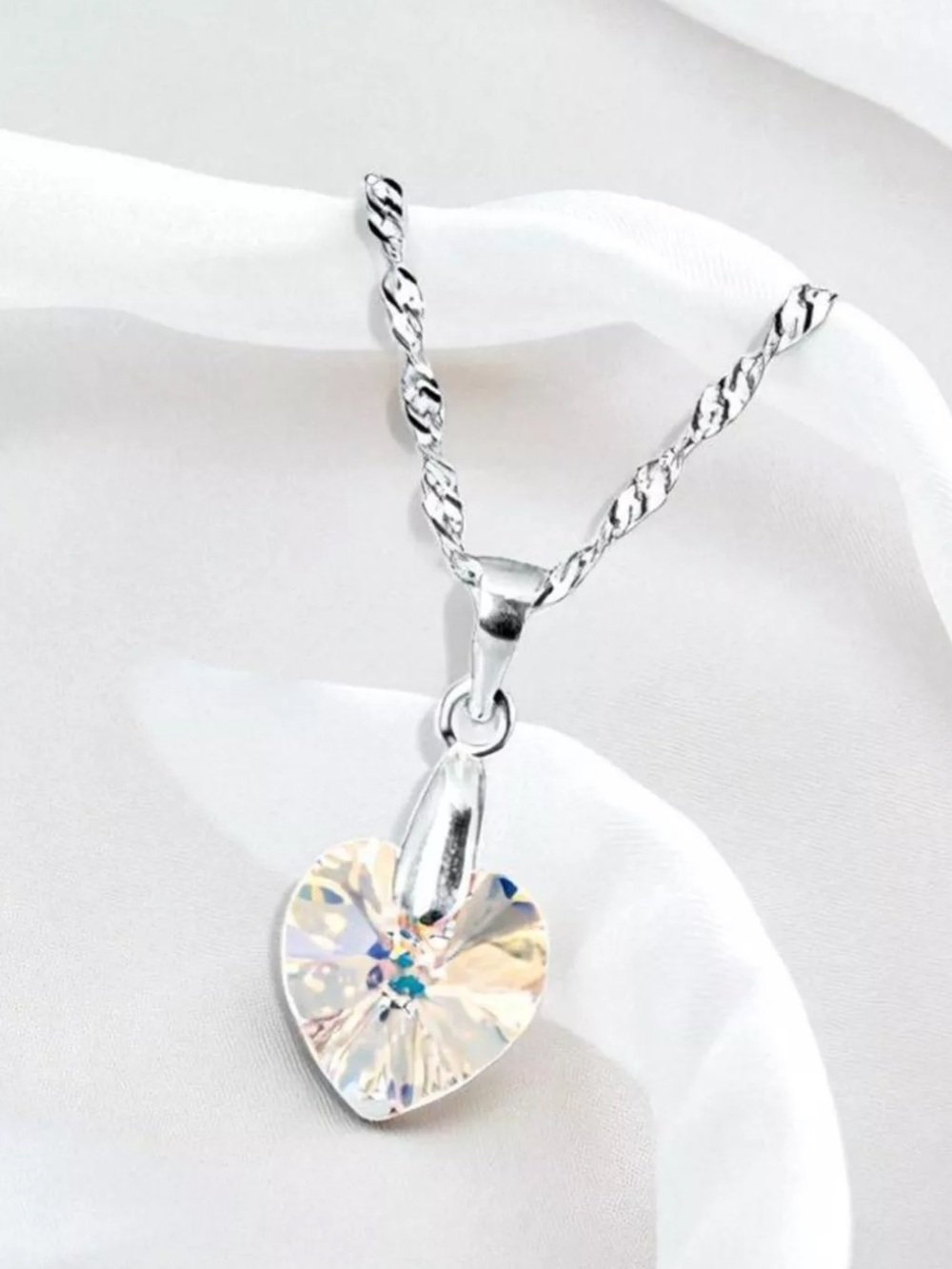 925 Sterling Silver Swarovski® Crystal Aurora Borealis Italian